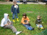 Ferienkinder mit Kaninchen